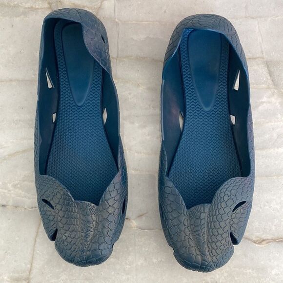 Melissa Blue Metallic Runner Ballet Flats - Picture 8 of 8